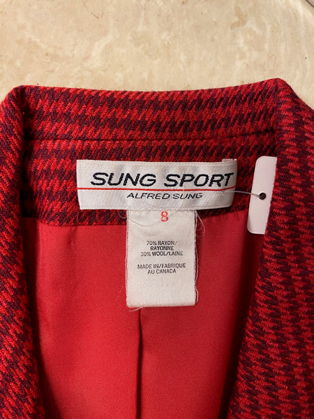 Alfred Sung Houndstooth Blazer, M