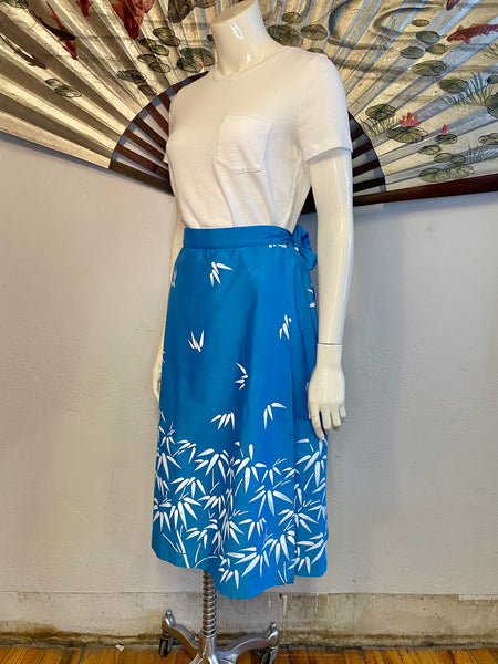 Bamboo Print Wrap Skirt, M