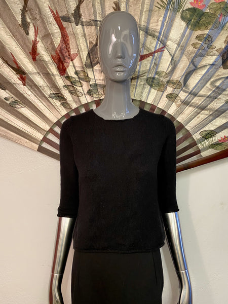 Vintage Black Cashmere Sweater, S