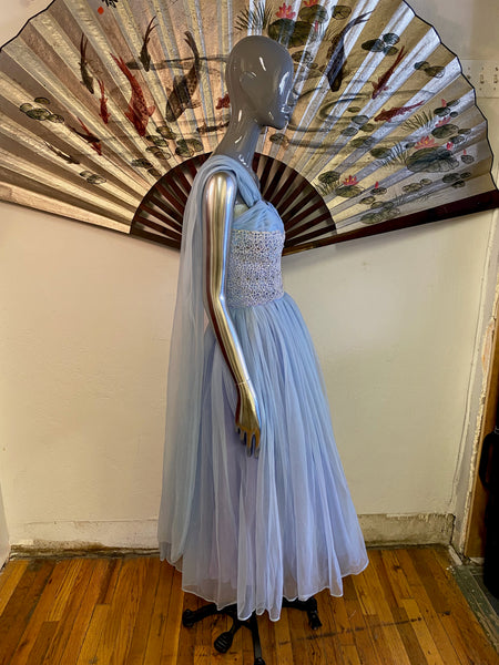 1950s Tulle Prom Dress, XS / S