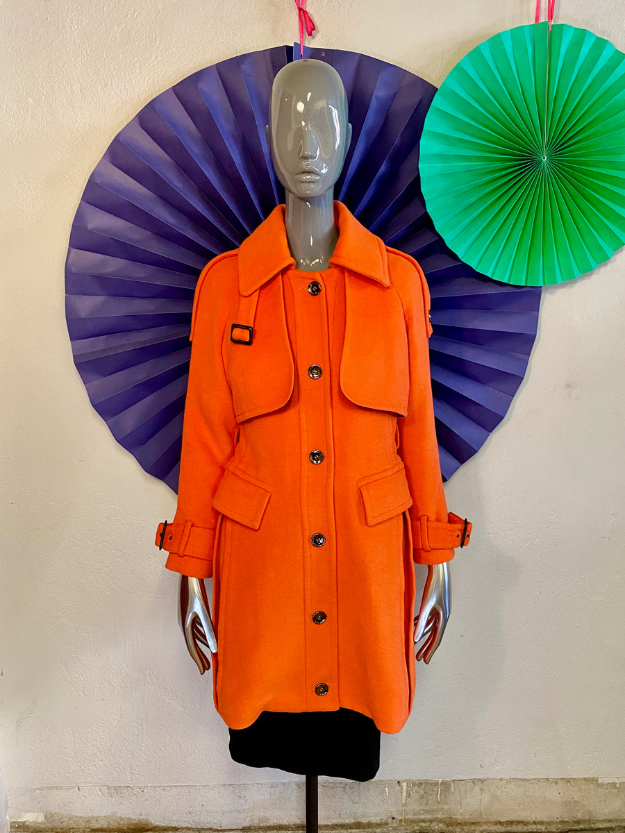 Burberry orange outlet coat