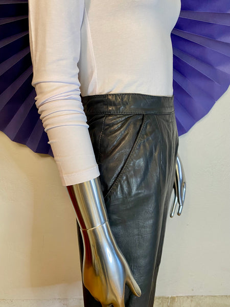 Leather Midi Skirt, W:  25"