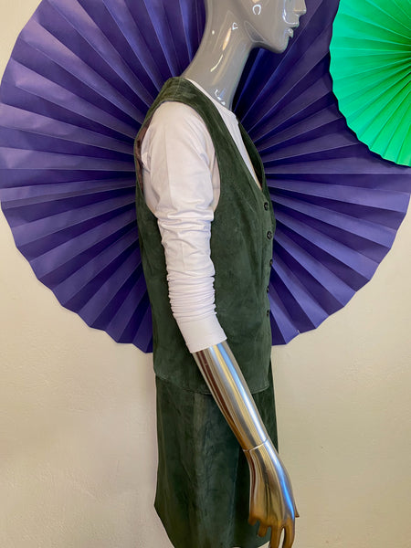 Suede Vest & Skirt Set, M