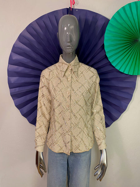 1970s Dagger Collar Shirt, XS