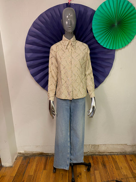 1970s Dagger Collar Shirt, XS