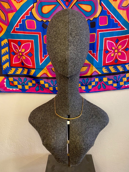 Brushed Gold Bar Necklace