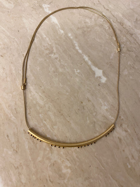Brushed Gold Bar Necklace
