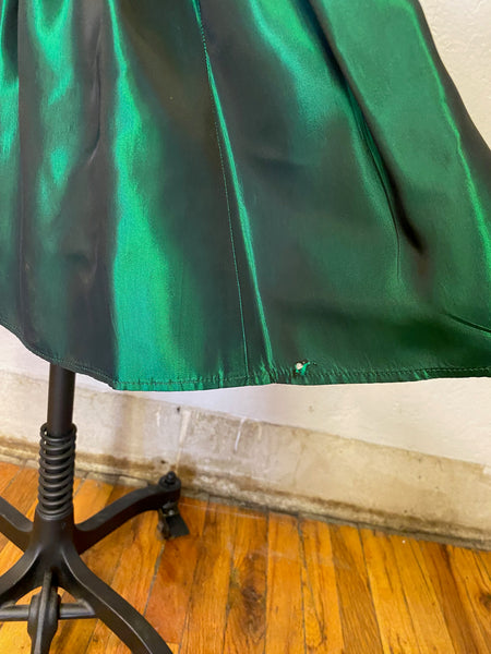 Velvet Dress with Taffeta Flounce, S