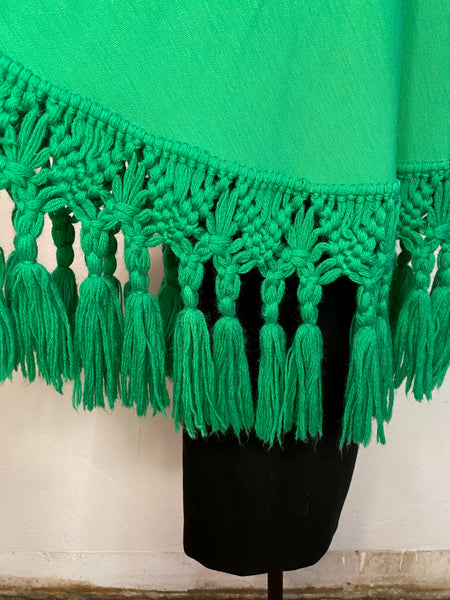 Kelly Green Fringed Shawl