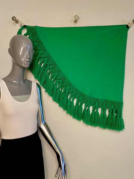 Kelly Green Fringed Shawl
