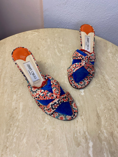 Jimmy Choo Silk Mules, 7.5