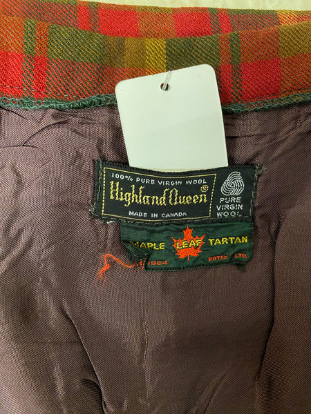 Highland Queen Maple Leaf Tartan Skirt, S