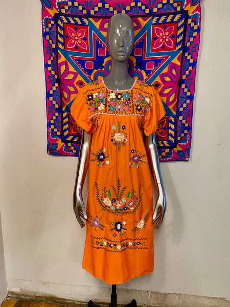 Mexican Hand Embroidered Dress, S