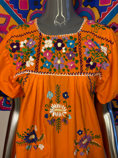 Mexican Hand Embroidered Dress, S