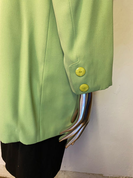 Minty Green Collarless Jacket / Blazer, M