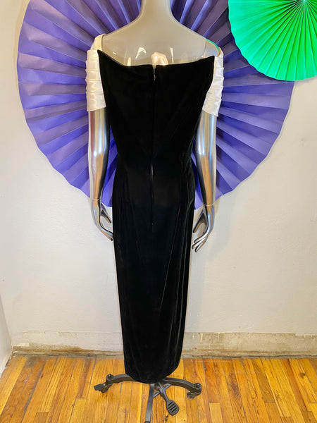 Velvet Off-the-Shoulder Gown, M