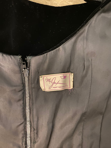 1960s Velvet Wiggle Dress, XS