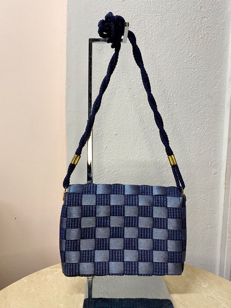 Navy Basketweave Bag