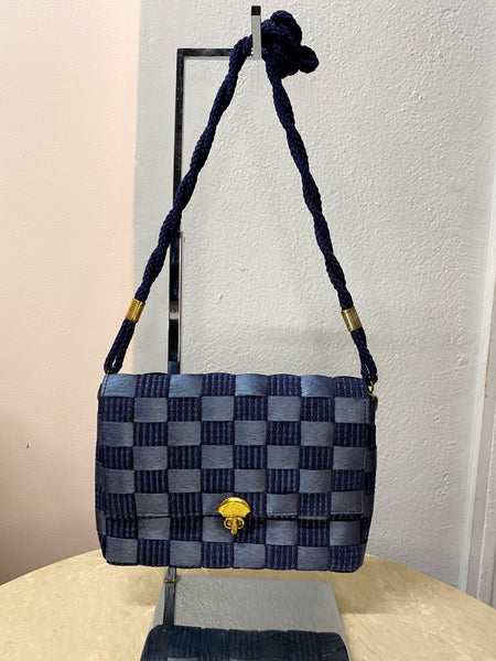Navy Basketweave Bag