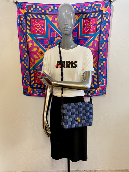 Navy Basketweave Bag