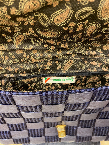 Navy Basketweave Bag