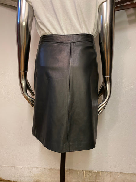 Leather Wrap Skirt, XS