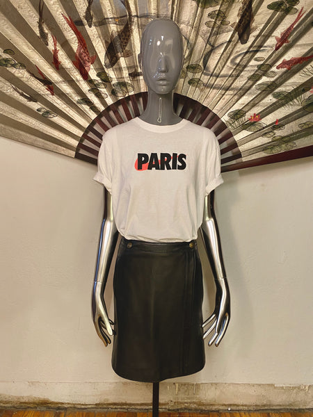 Leather Wrap Skirt, XS