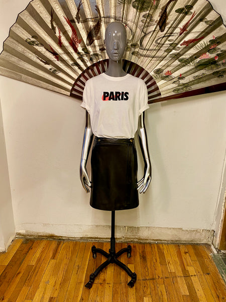 Leather Wrap Skirt, XS