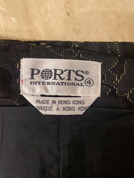 Ports Black Brocade Skirt, XS / S