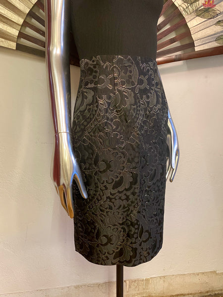 Ports Black Brocade Skirt, XS / S