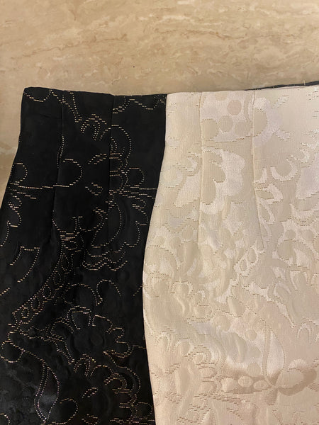 Ports Black Brocade Skirt, XS / S
