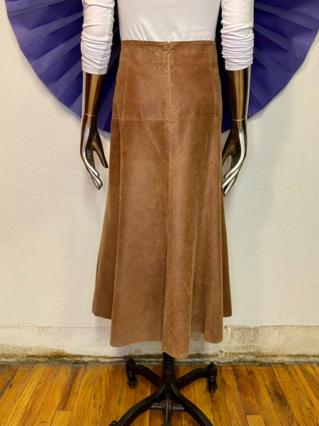 Embellished Leather Skirt, W:  33"