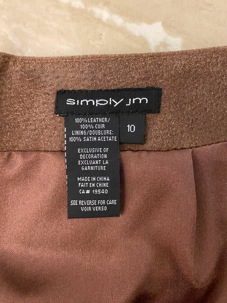 Embellished Leather Skirt, W:  33"