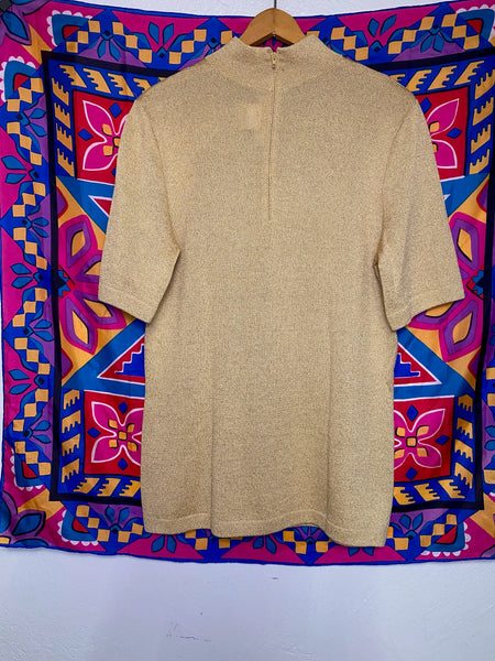 Vintage St John Gold Knit Tee, L