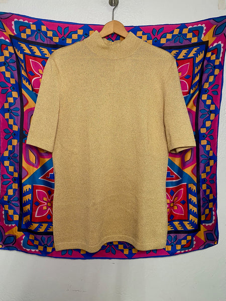 Vintage St John Gold Knit Tee, L