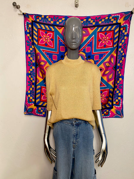 Vintage St John Gold Knit Tee, L