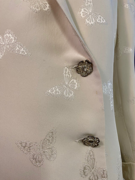 Butterfly Jacquard Skirt Suit, L