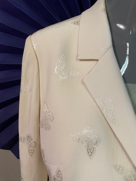 Butterfly Jacquard Skirt Suit, L