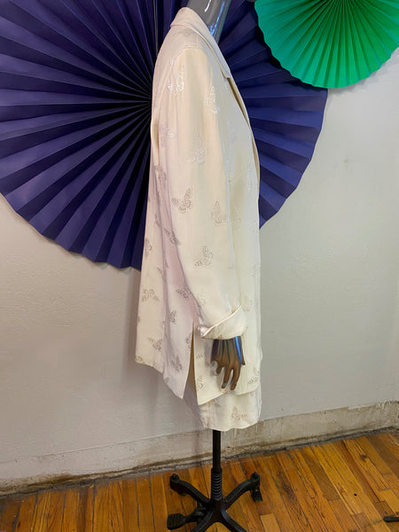 Butterfly Jacquard Skirt Suit, L