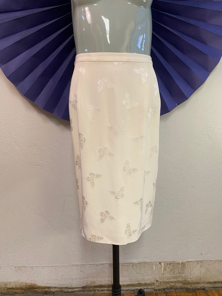 Butterfly Jacquard Skirt Suit, L