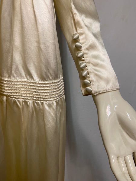 Satin Dress with Tiered Skirt, S