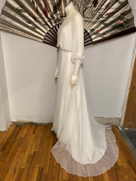 1970s Wedding Dress, S