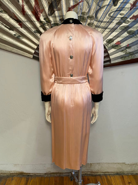 Pink Dress w/ Velvet Trim, M