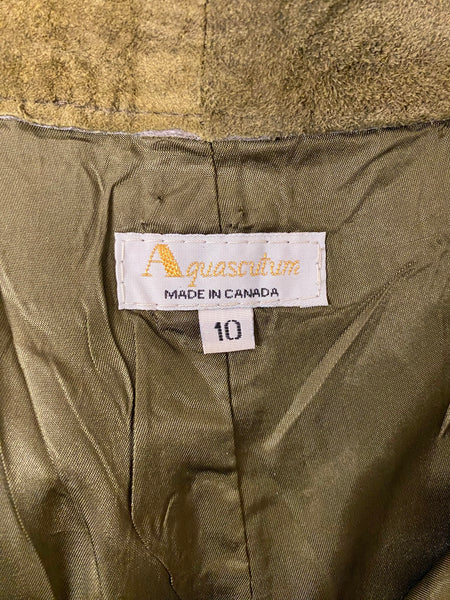 Pleat Front Suede Pants, M