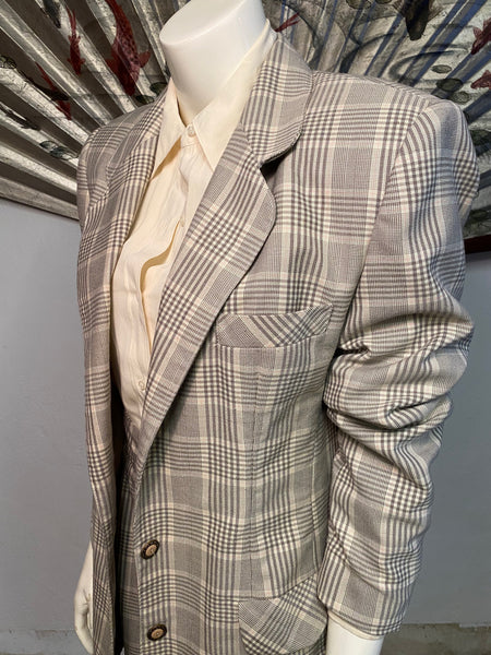 Glen Check Skirt Suit, S