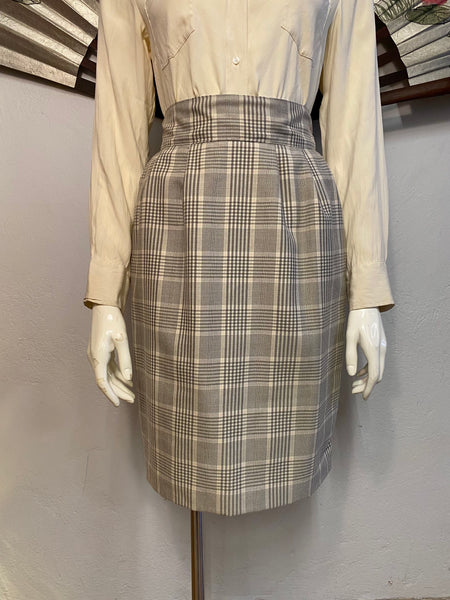 Glen Check Skirt Suit, S