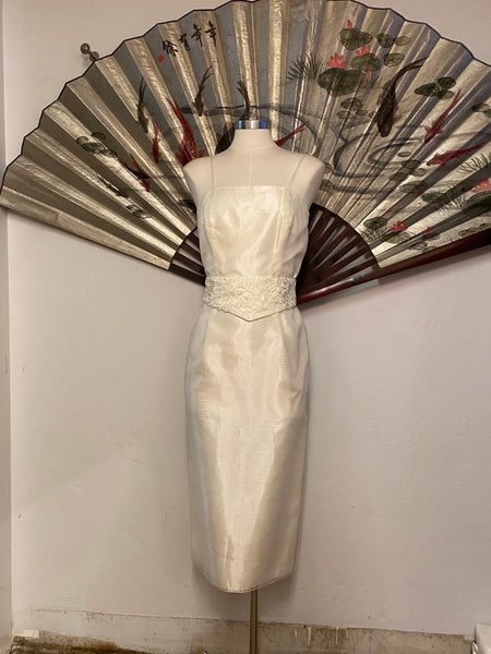 Spaghetti Strap Fitted Wedding Dress, L