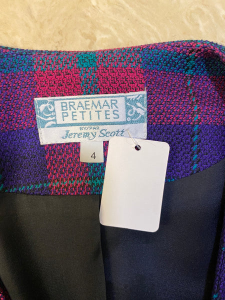 Magenta Plaid Blazer, S