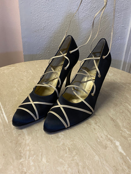 Charles Jourdan Lace-up Heels, 8.5