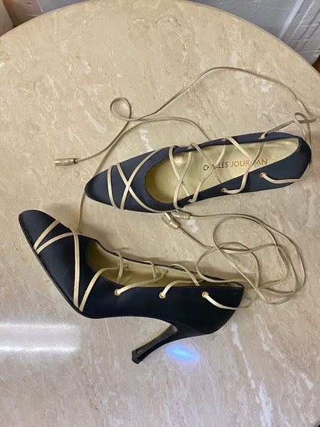 Charles Jourdan Lace-up Heels, 8.5